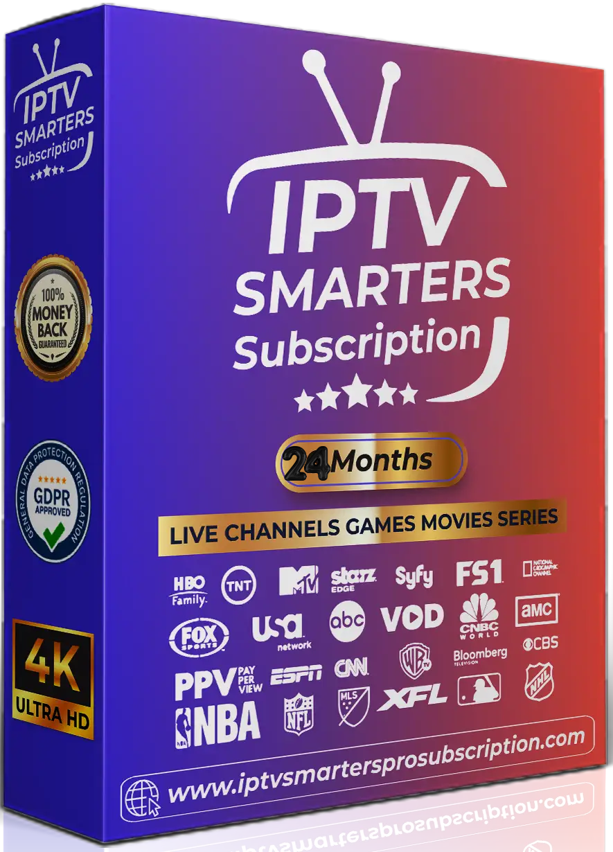 24 Months for 1 Device Premium IPTV SMARTERS PRO SUBSCRIPTION