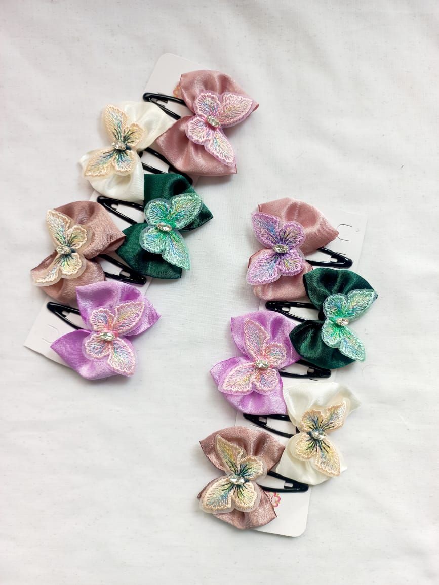🦋 Butterfly Satin Tic-Tac Clips