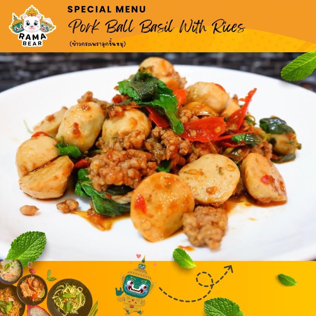 Signature Thai Basil Pork Ball - Krapow Luk Chin