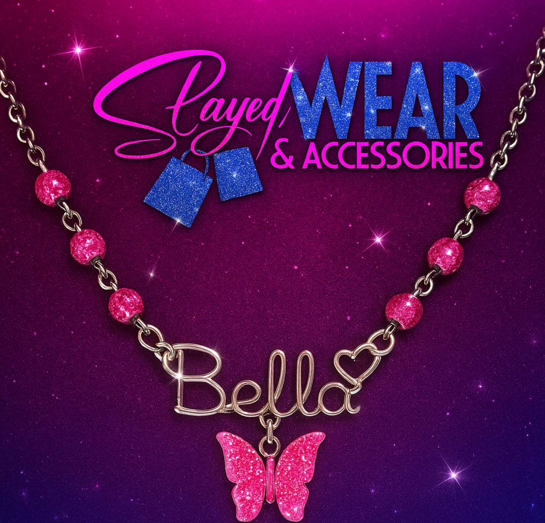 SWA Handmade Custom Name Necklace with Heart MTJ