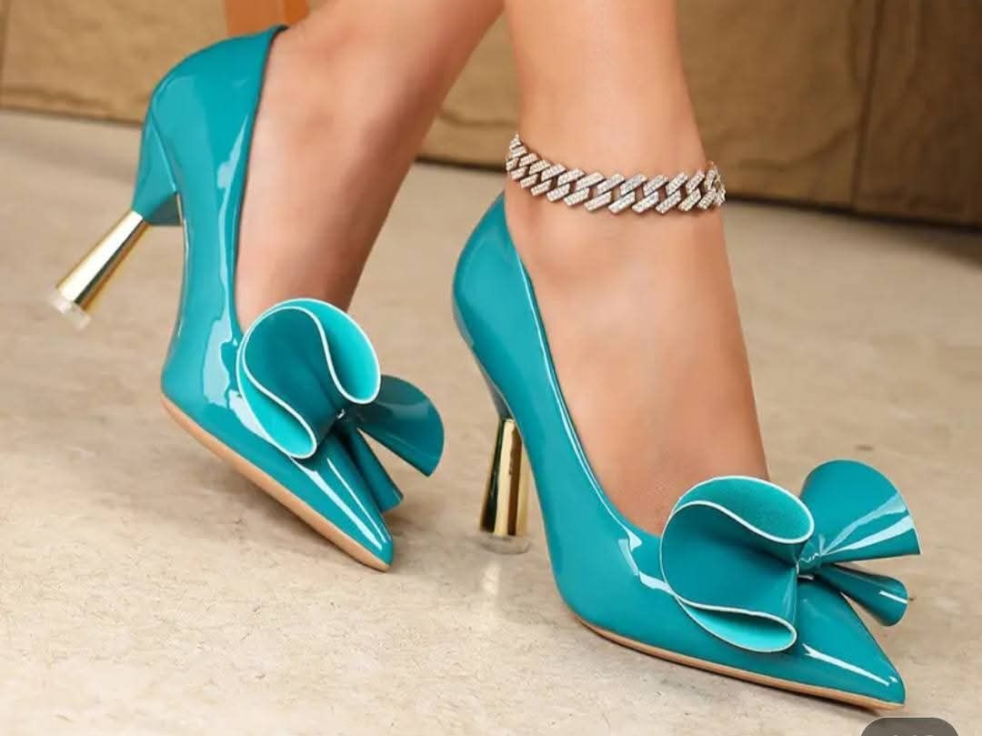 women's pointed toe stiletto High heels with elegant bow detail