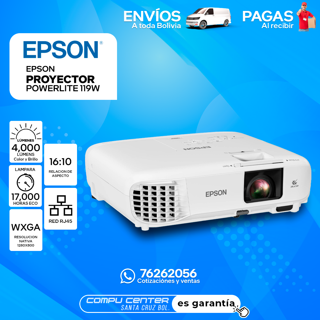 EPSON 119W / 4000 LÚMENES / DATA SHOW