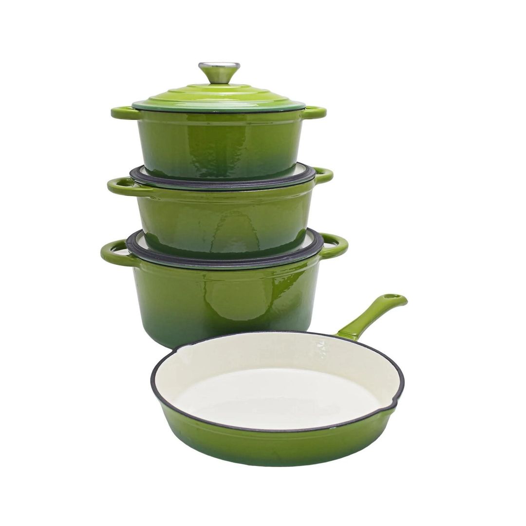 Cast Iron Pot Set Green