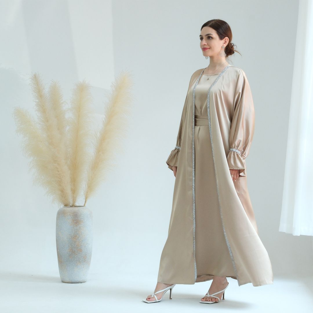 2pcs dress Robe. Dubai Abaya 