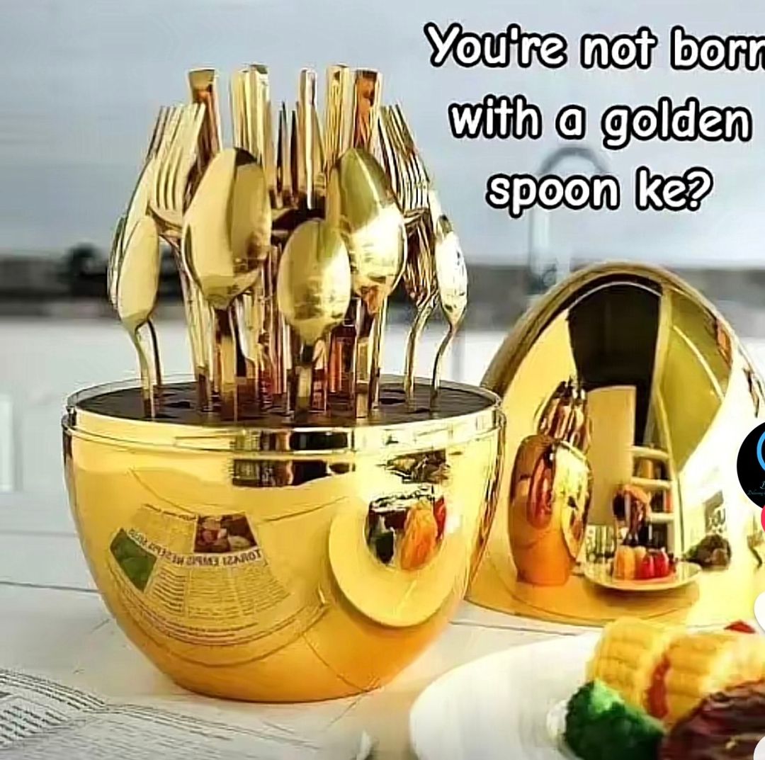 Egg gold spoon set