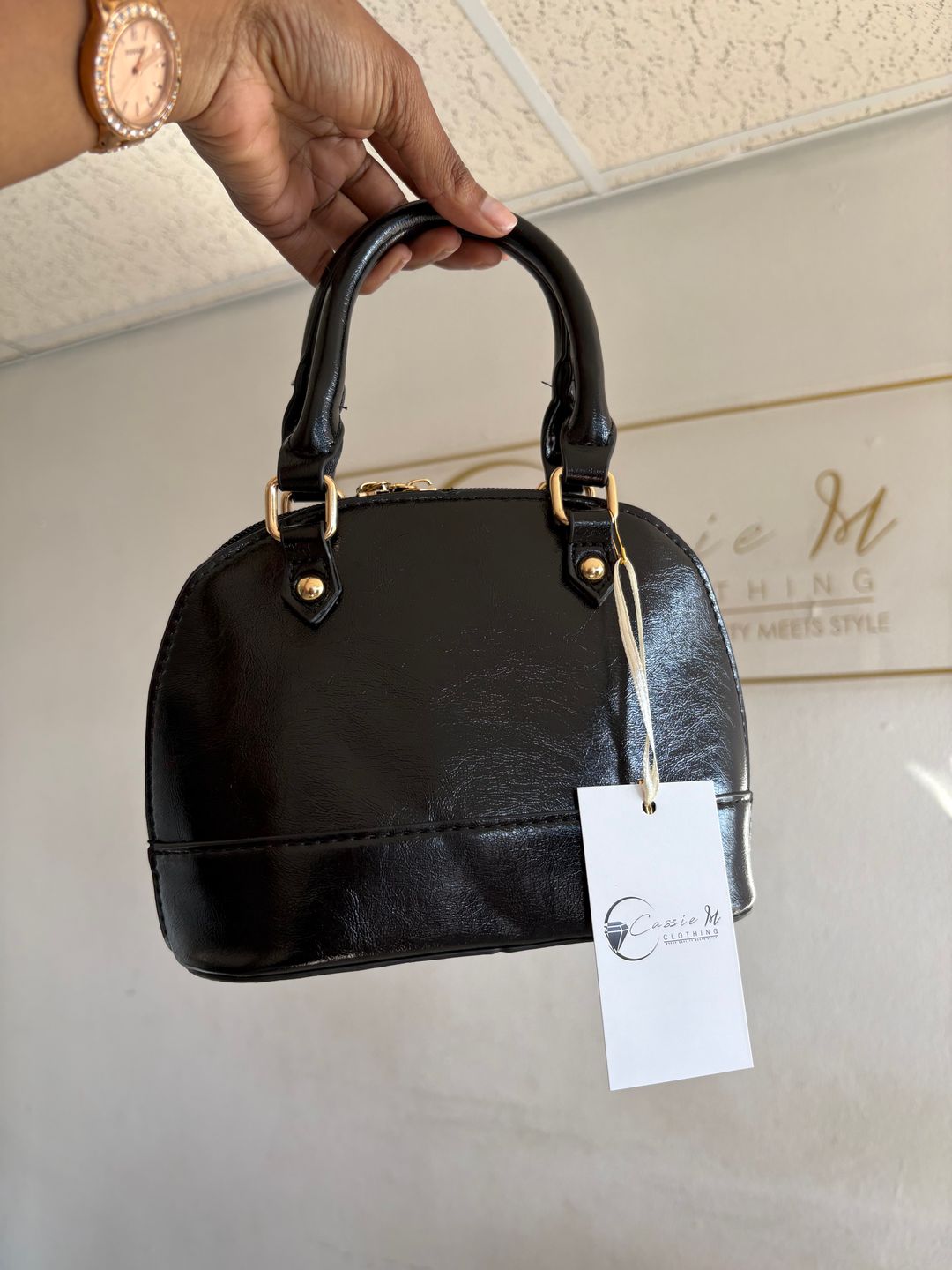 Faux leather Dome bag