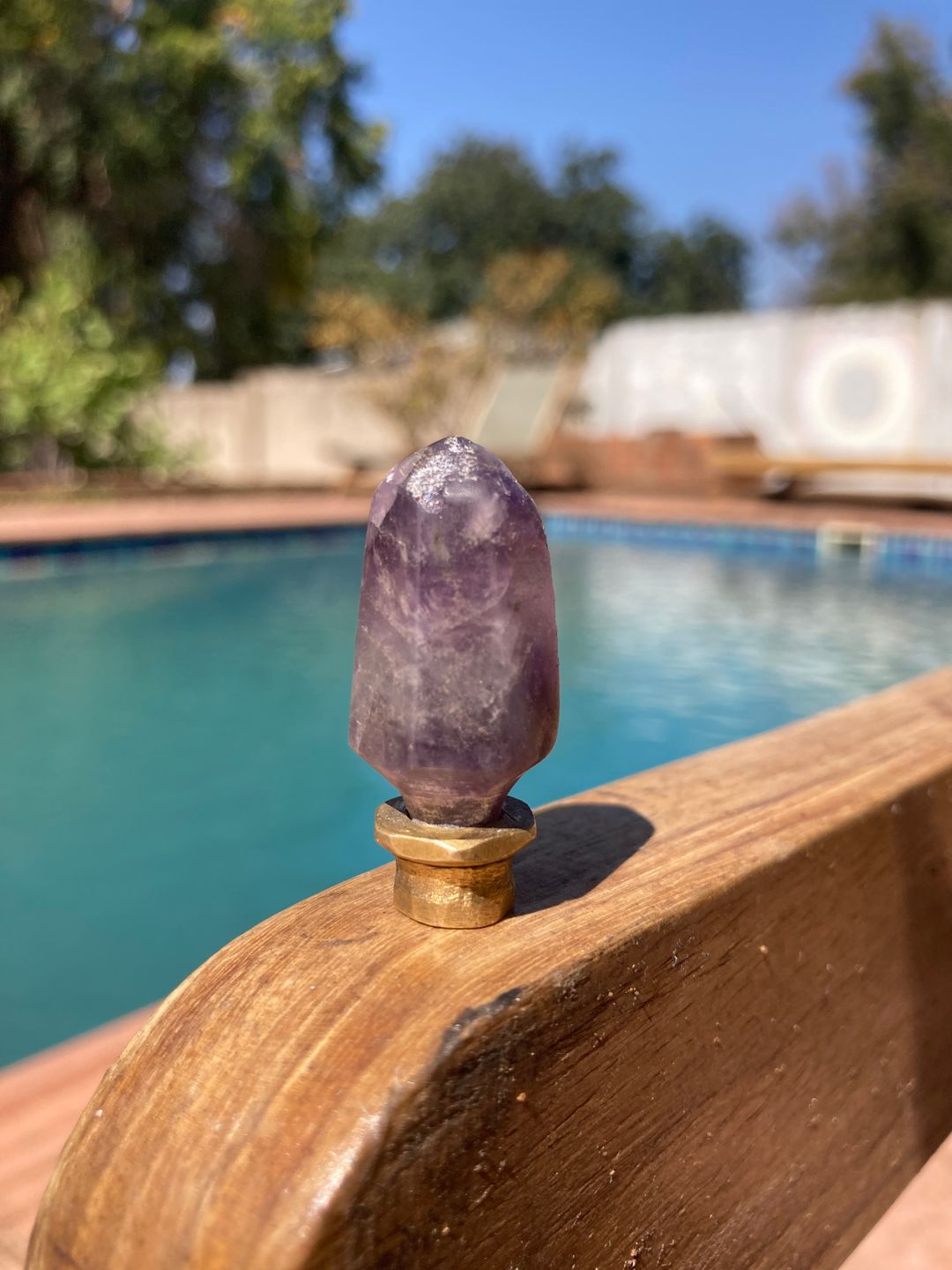 Amethyst and Bronze Pendant