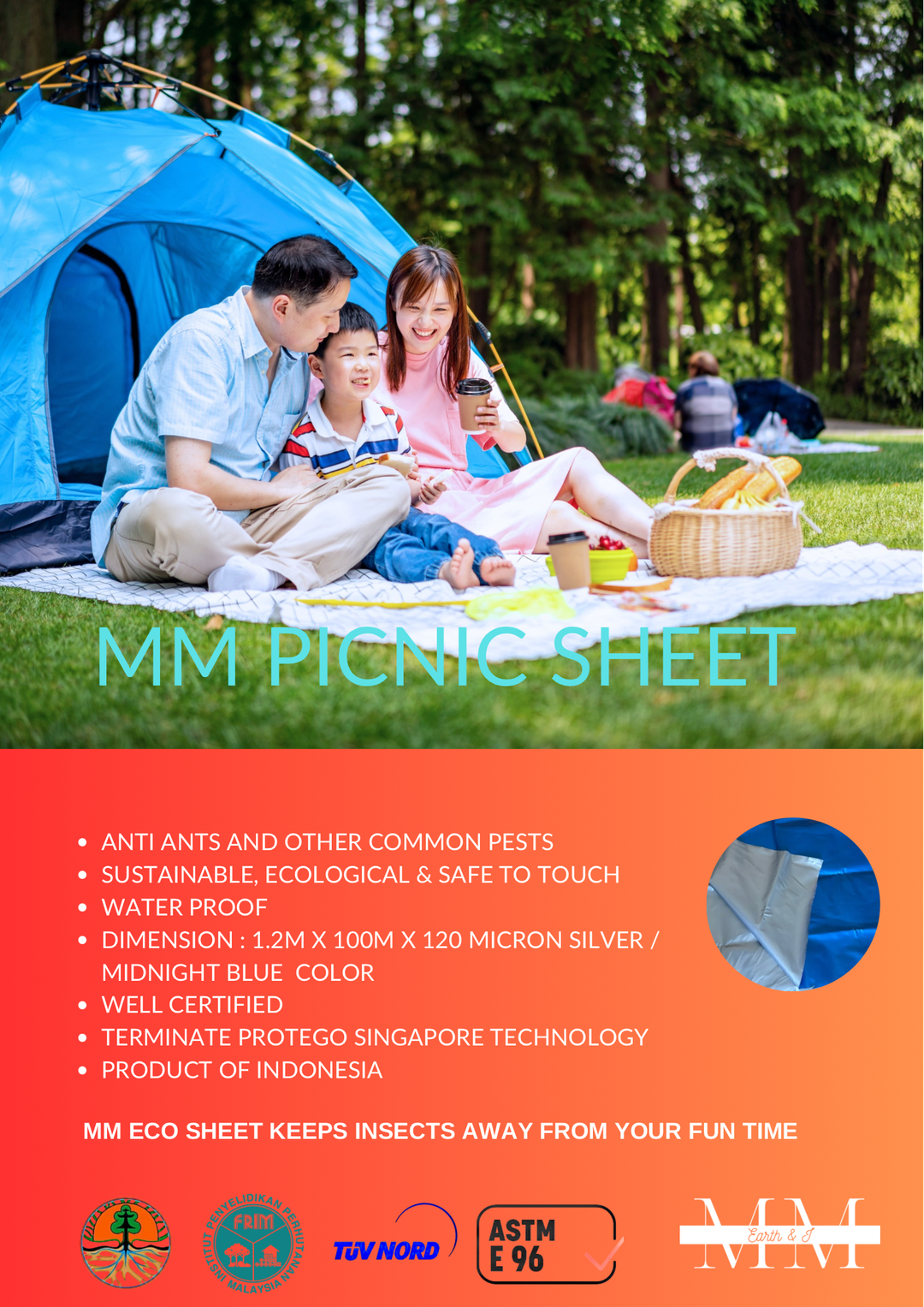 Picnic and camping anti pests sheet