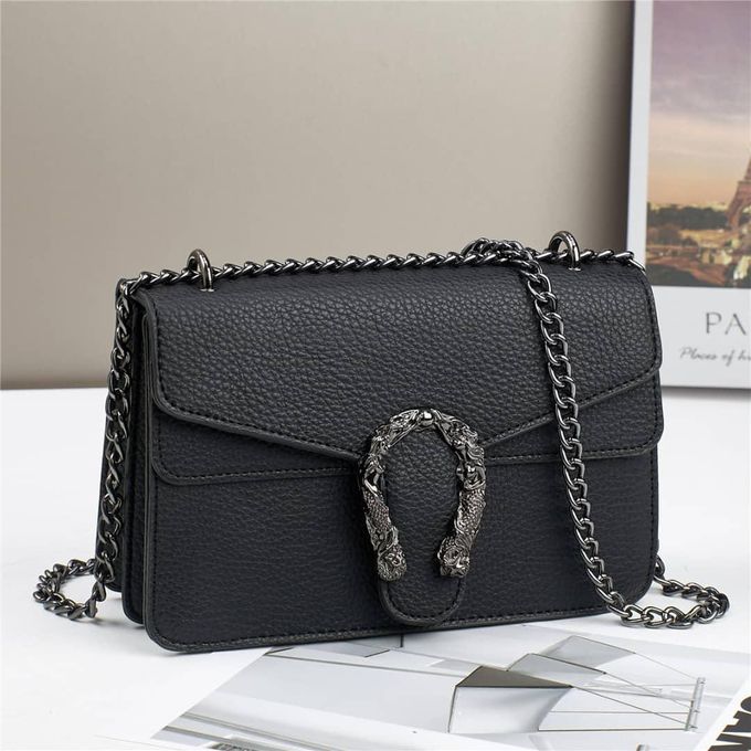 Black Leather Dionysus Super Mini Bag