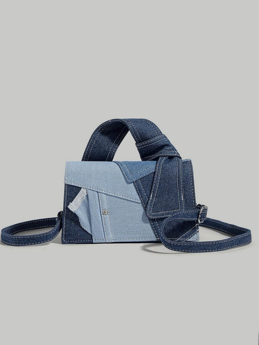 Denim Patchwork Crossbody Bag