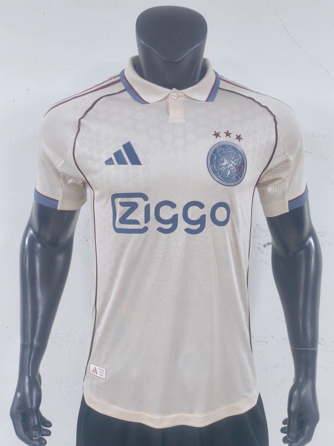 Ajax 2025/26 Third Shirt (Off-white / Claret / Navy)