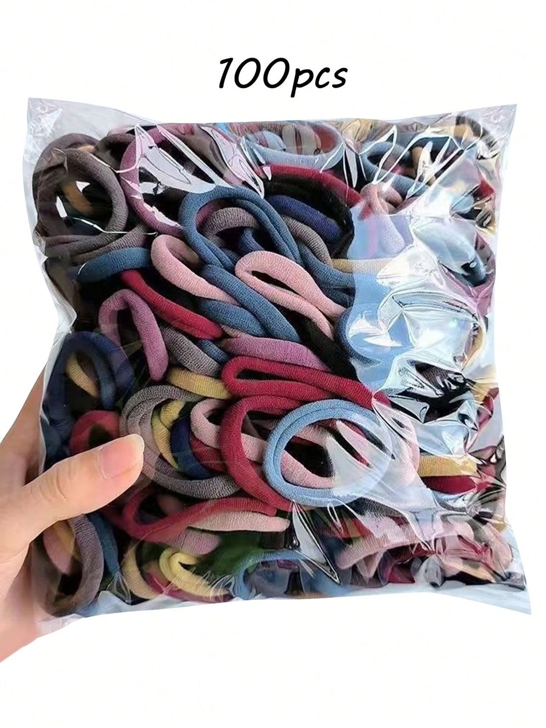 100 pièces élastique à cheveux