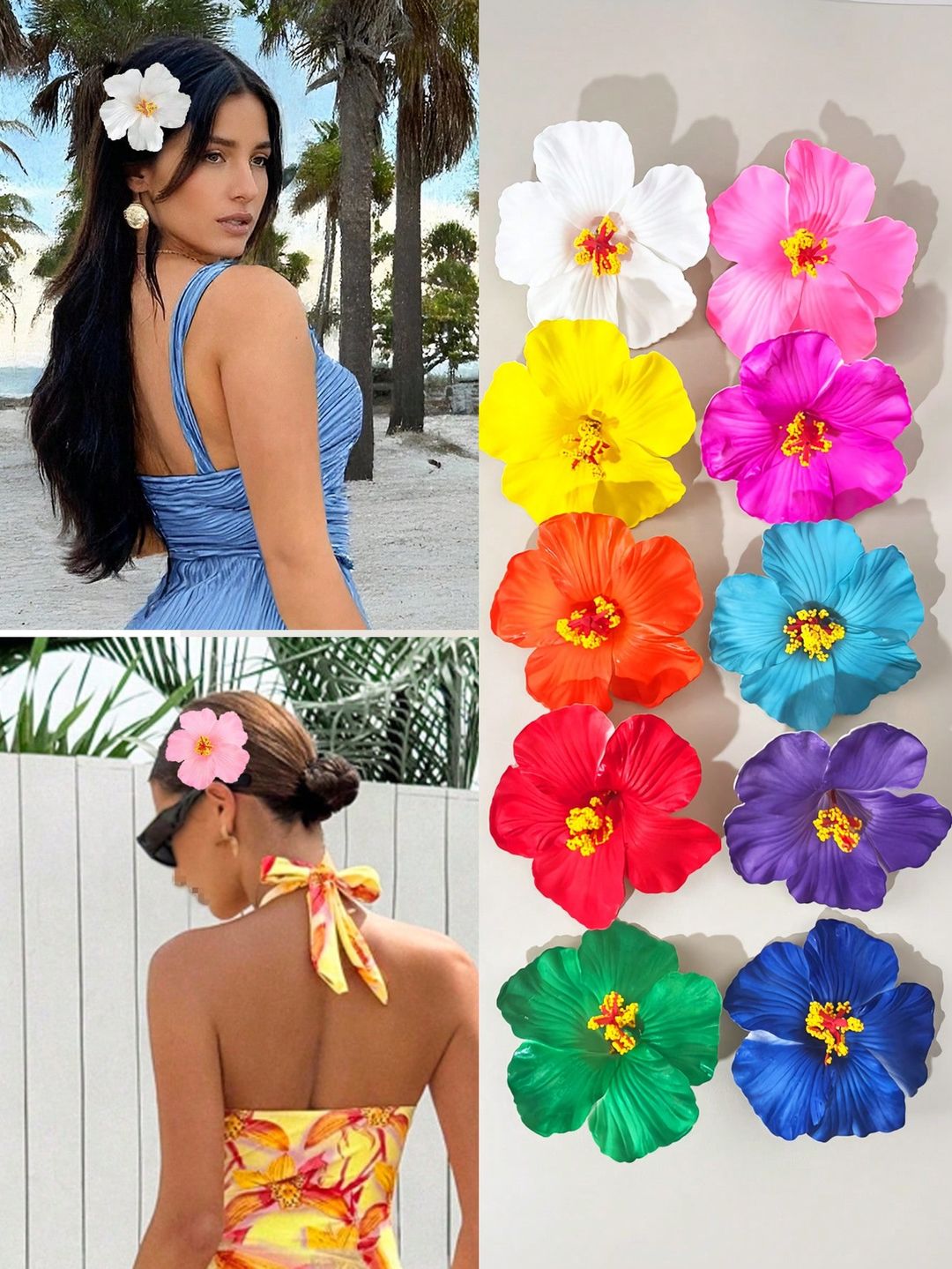 10 pince à cheveux à fleurs