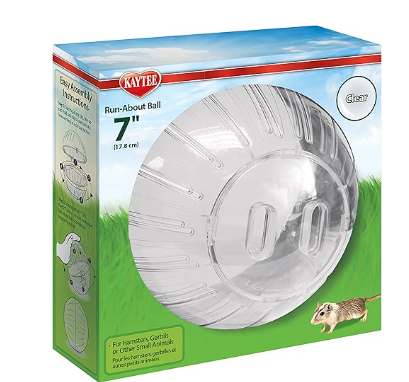Pelota de ejercicio transparente de 7 pulgadas para hámsters y jerbos de mascotas