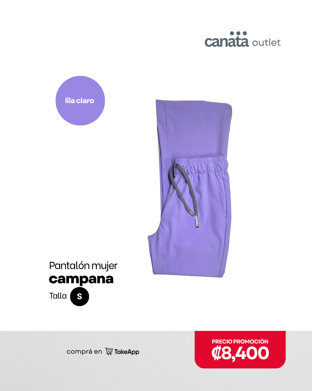 Pantalón mujer  Campana - Lila claro - Talla S