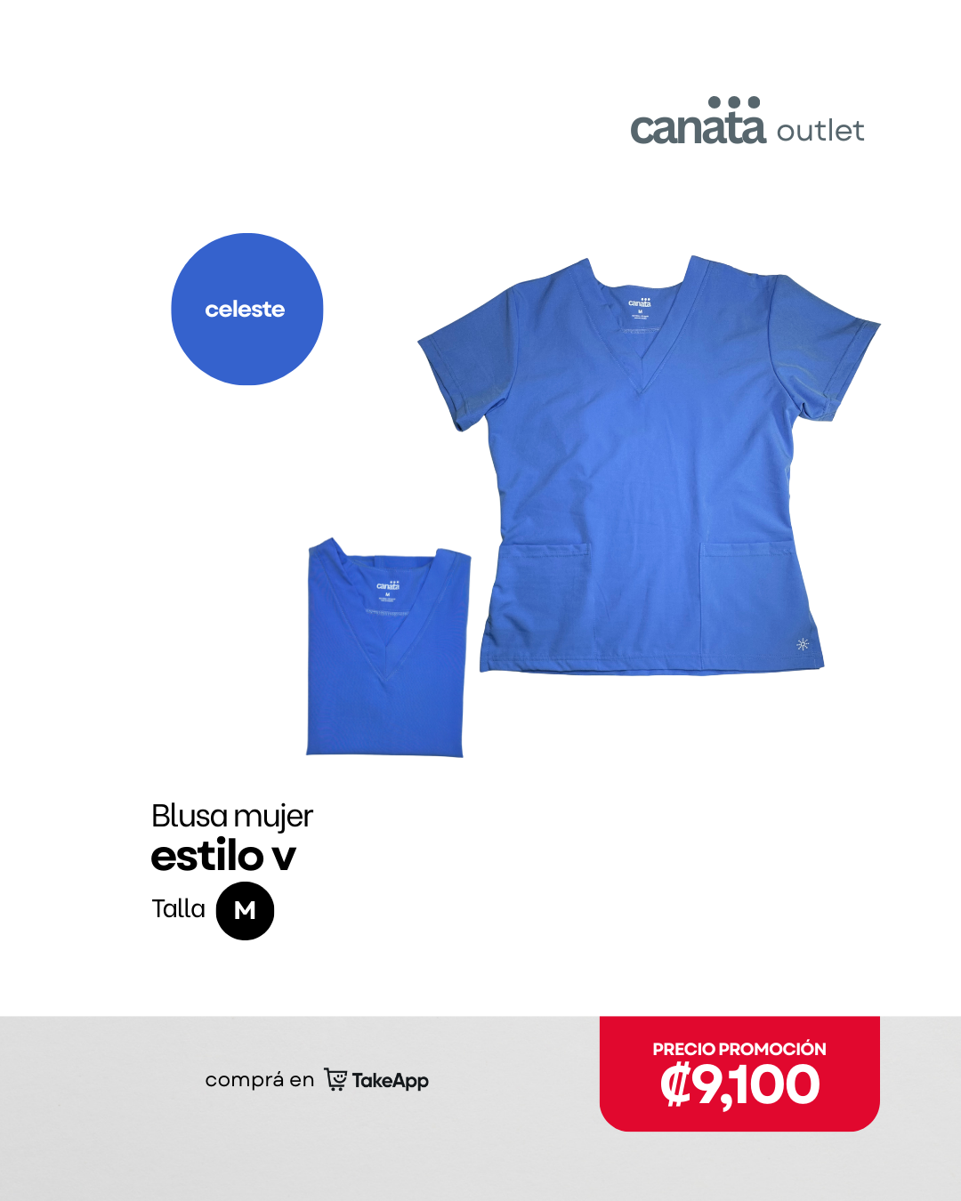 Blusa mujer Estilo V - Celeste - Talla M