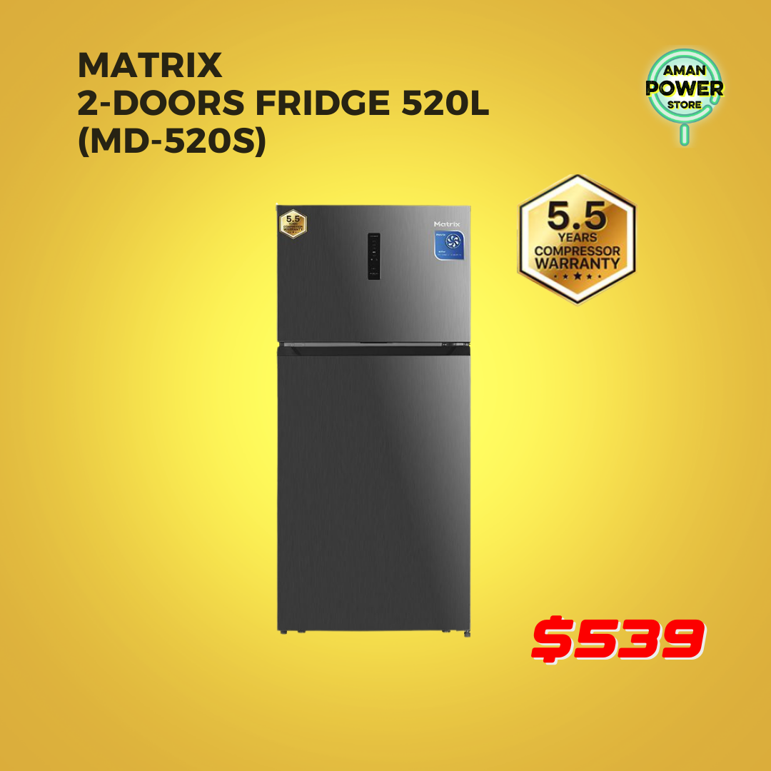 MATRIX 2-DOORS FRIDGE 520L (MD-520S)
