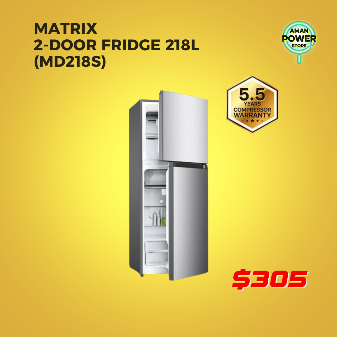 MATRIX 2-DOOR FRIDGE 218L (MD218S)