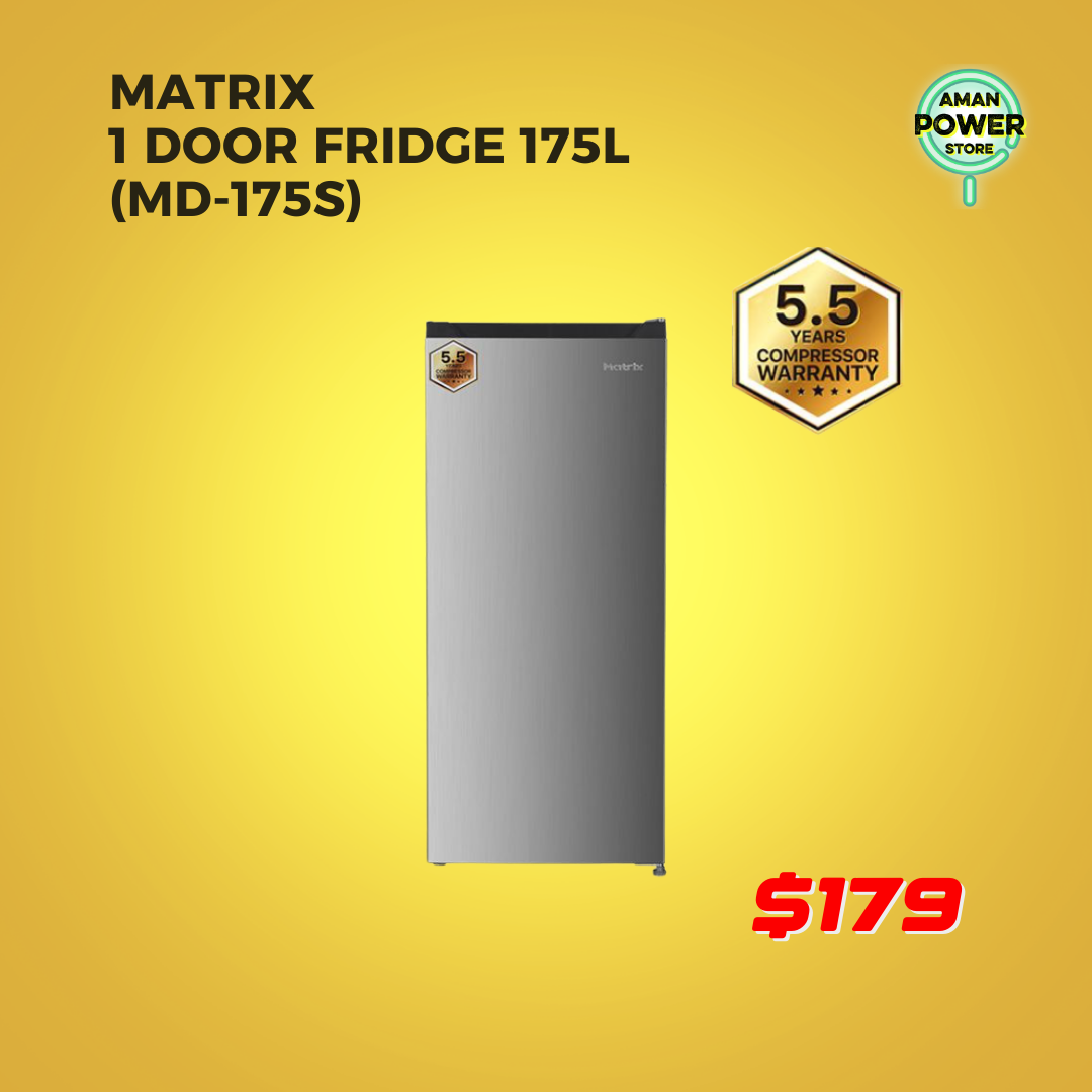 MATRIX 1 DOOR FRIDGE 175L (MD-175S)