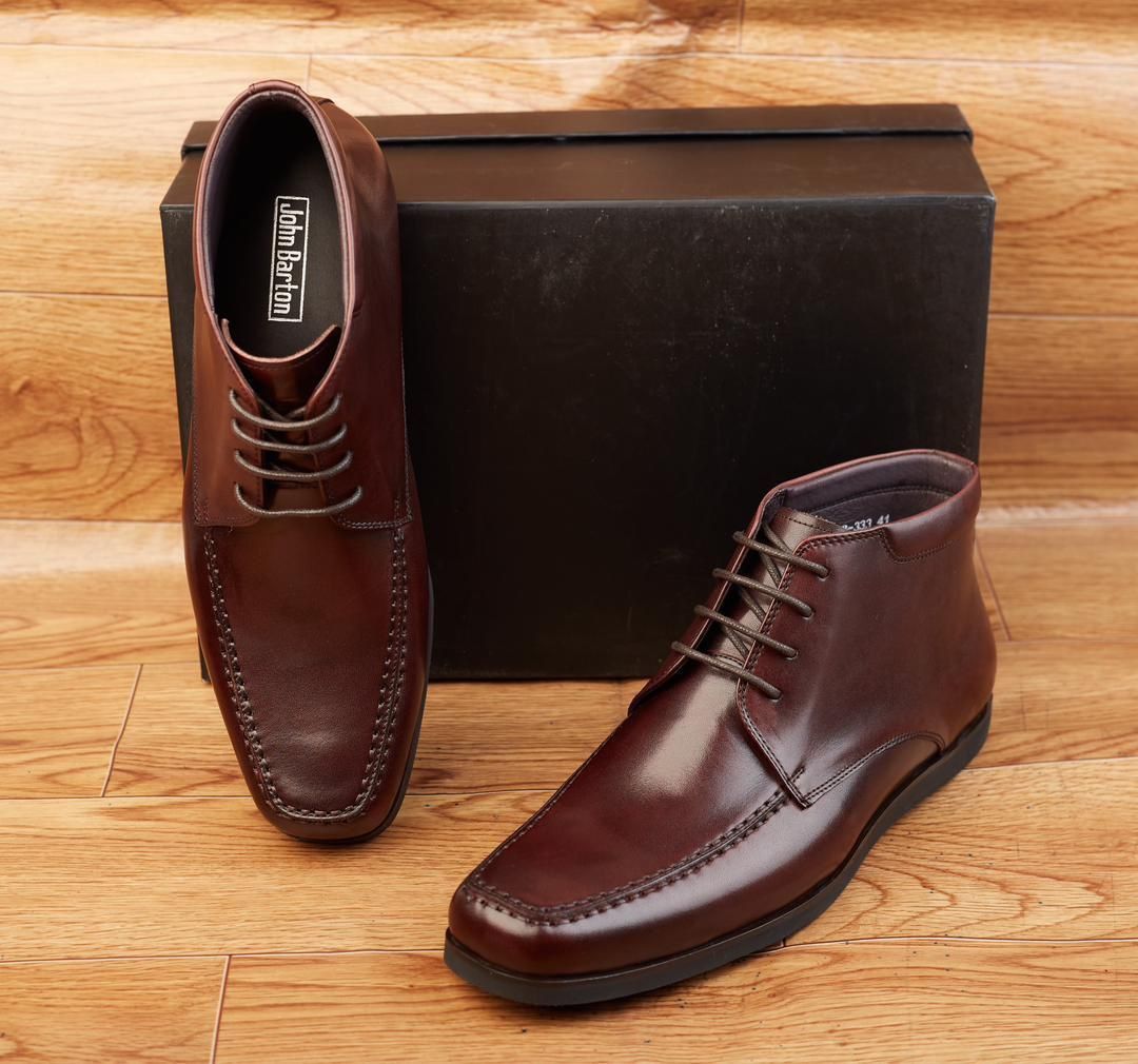 John Barton Cuir Lisse Montante marron 