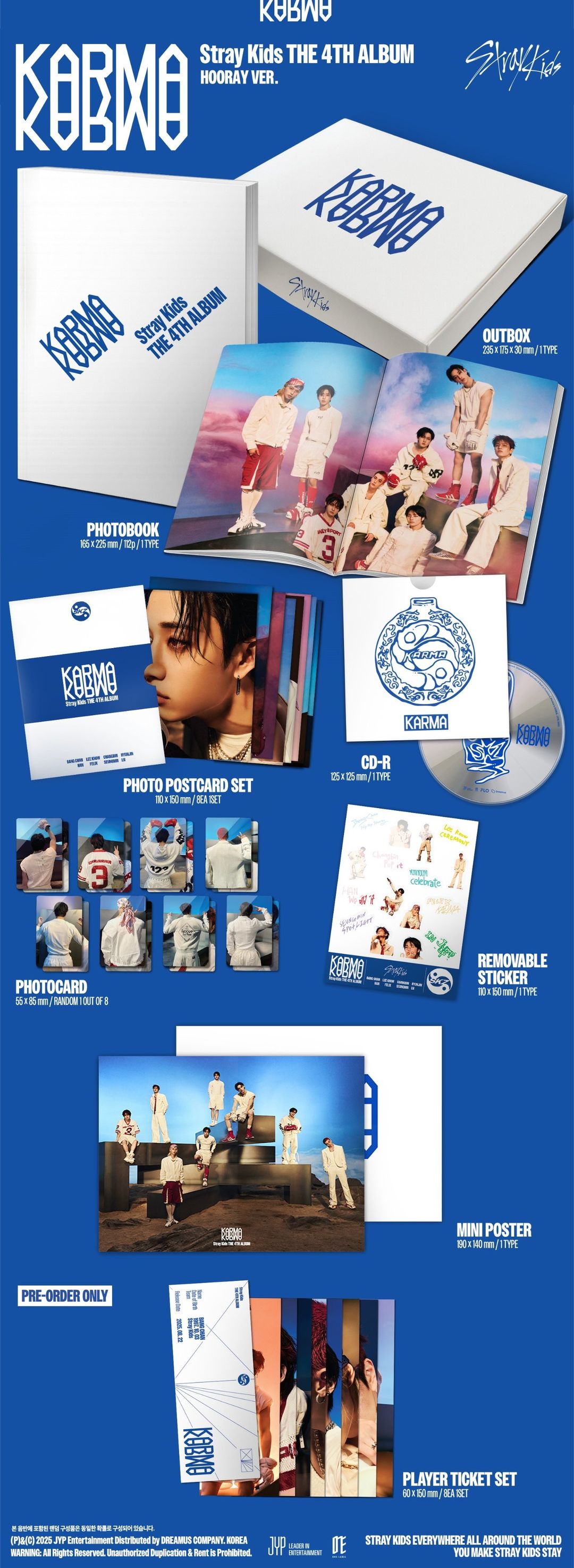 (With POB) Stray Kids The 4th Album KARMA Photobook Ver (Ceremony / Hooray Ver)
