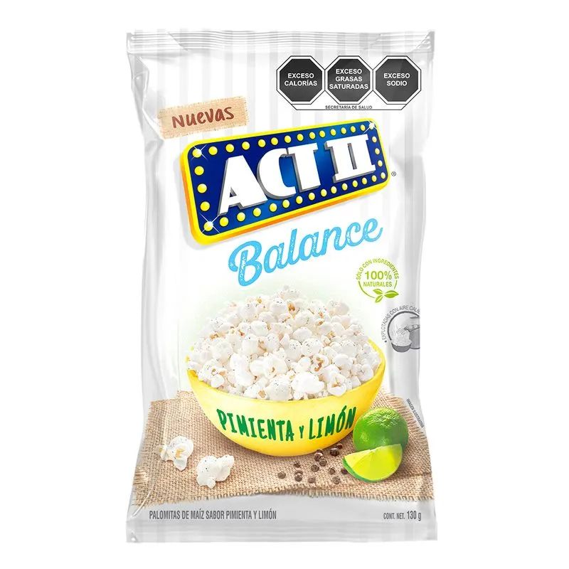 Palomitas Mb Balance Pimienta Limon Act II 130 Gr.