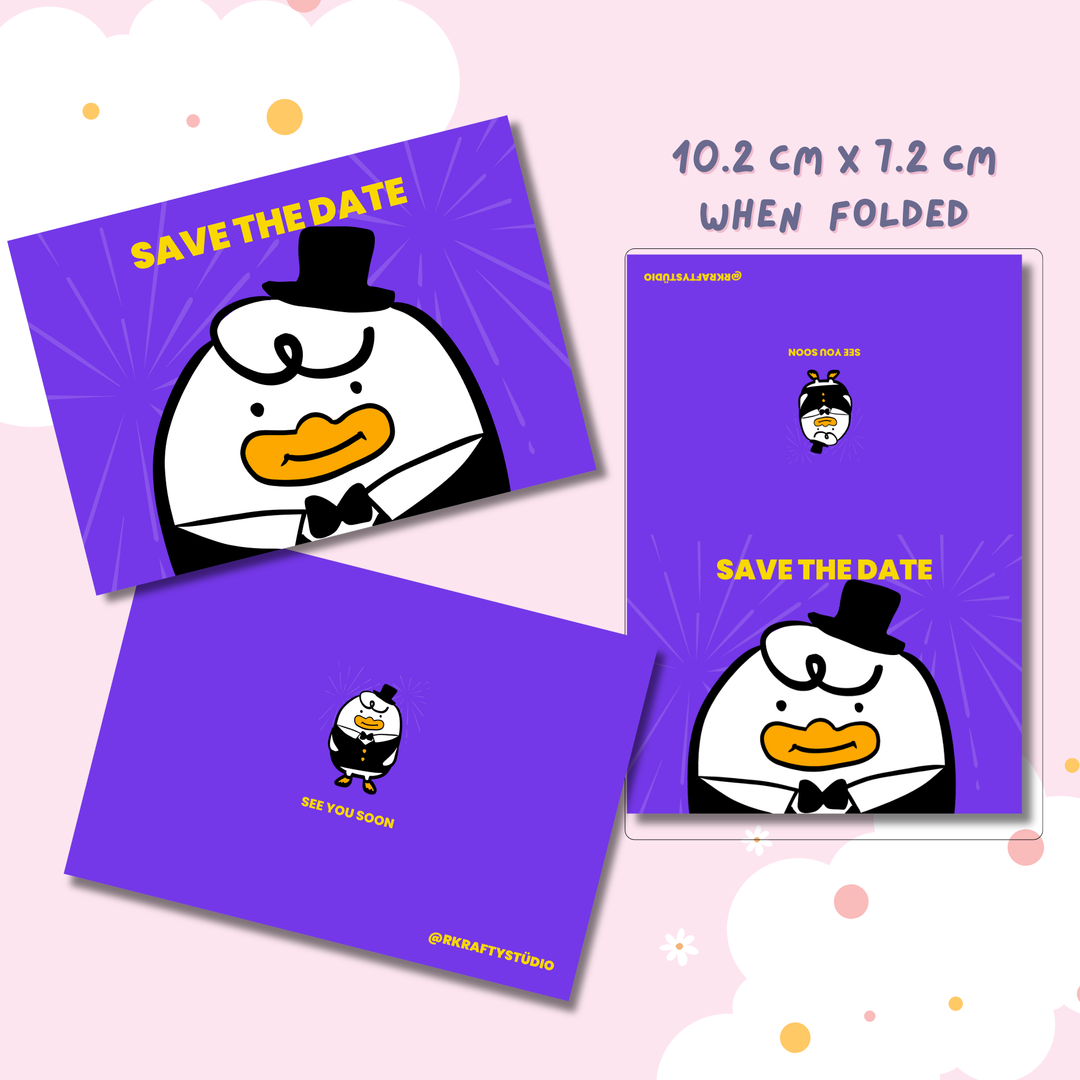 10 PCS HELLO FRIEND + SAVE THE DATE CARDS JINU AND RUMI