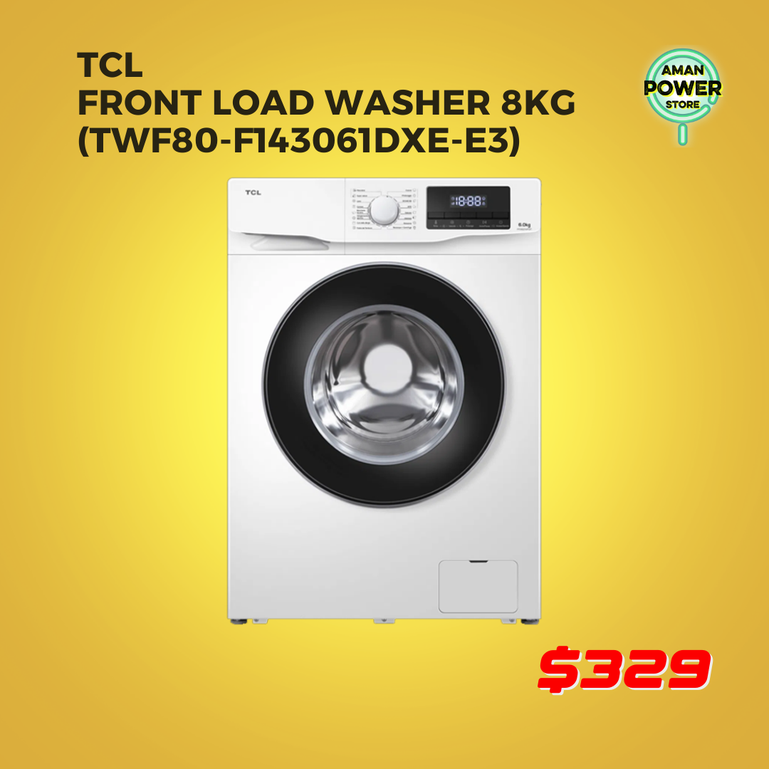 TCL FRONT LOAD WASHER 8KG (TWF80-F143061DXE-E3)
