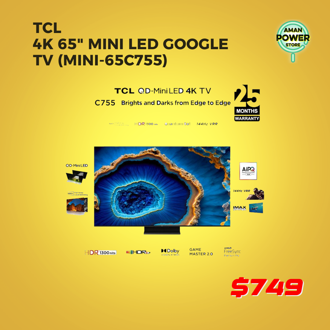 TCL 4K 65" MINI LED GOOGLE TV (MINI-65C755)