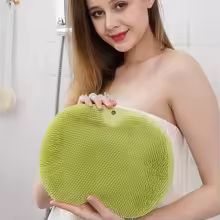 Silicone Bath Brush & Foot Massage Mat  حصيرة استحمام سيليكون مانعة للانزلاق مع فرشاة فرك الظهر وتدليك القدم