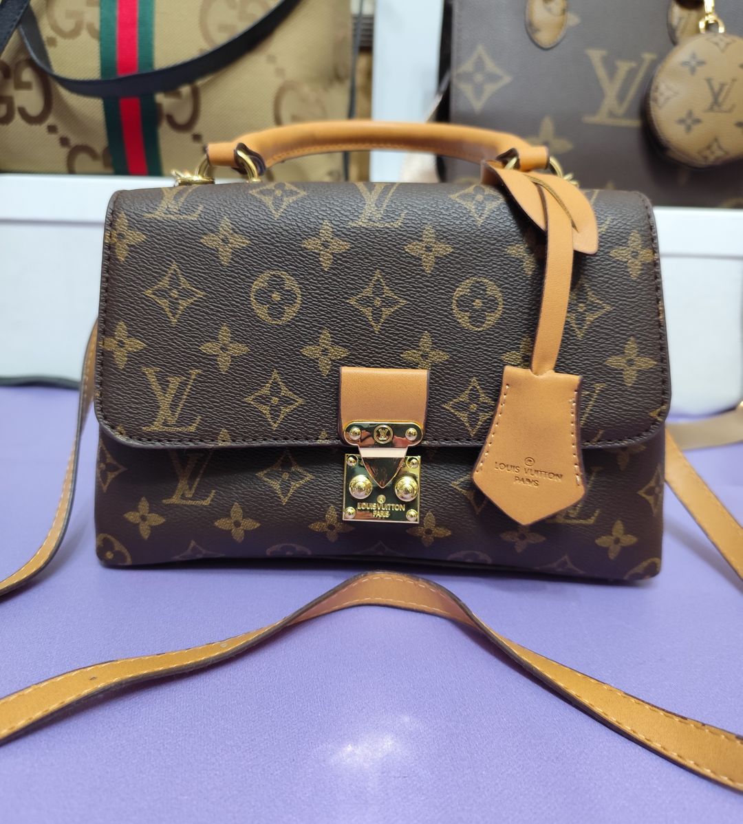 Bolsos LV, estampado clásico marrón 