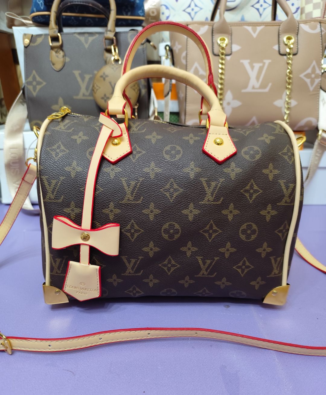 Bolsos LV, speedy 25cm, marrón clásico 