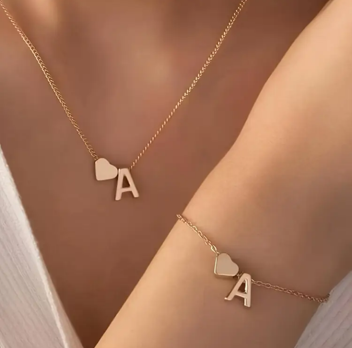Initial letter necklace and bracelet combo. (MASSIVE OFFER)