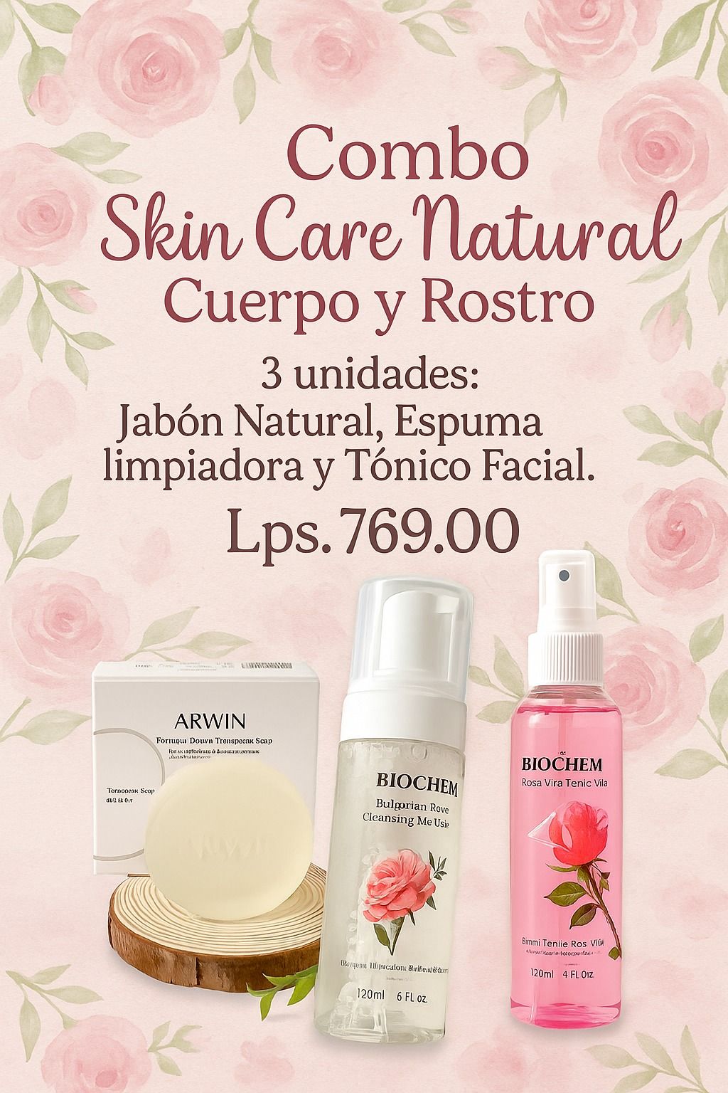 Combo Skin Care Natural, Cuerpo y Rostro