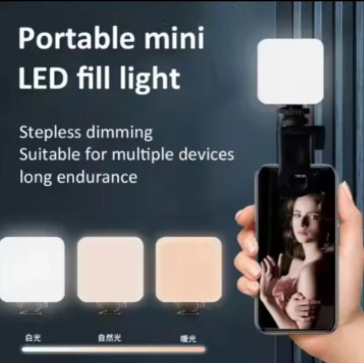 Mini LED vidéo portatif pour téléphone et tablettes