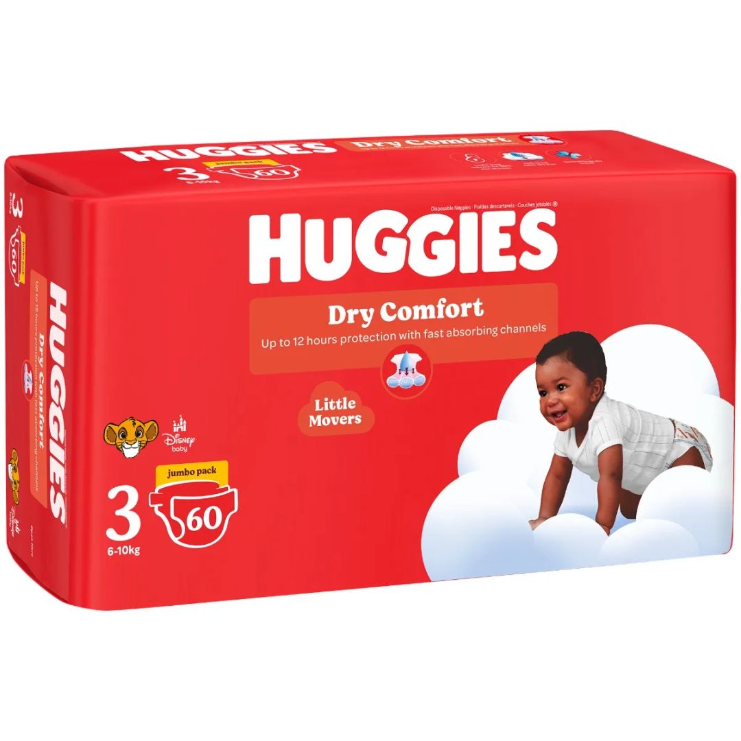 Huggies Dry Comfort Nappies Jumbo Pack Size 3 (60)