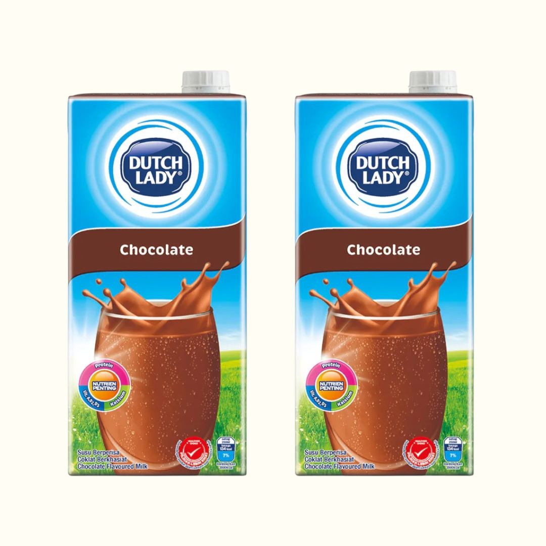 2 PACKS DUTCH LADY CHOCOLATE FLAVORED MILK 1 LITRE