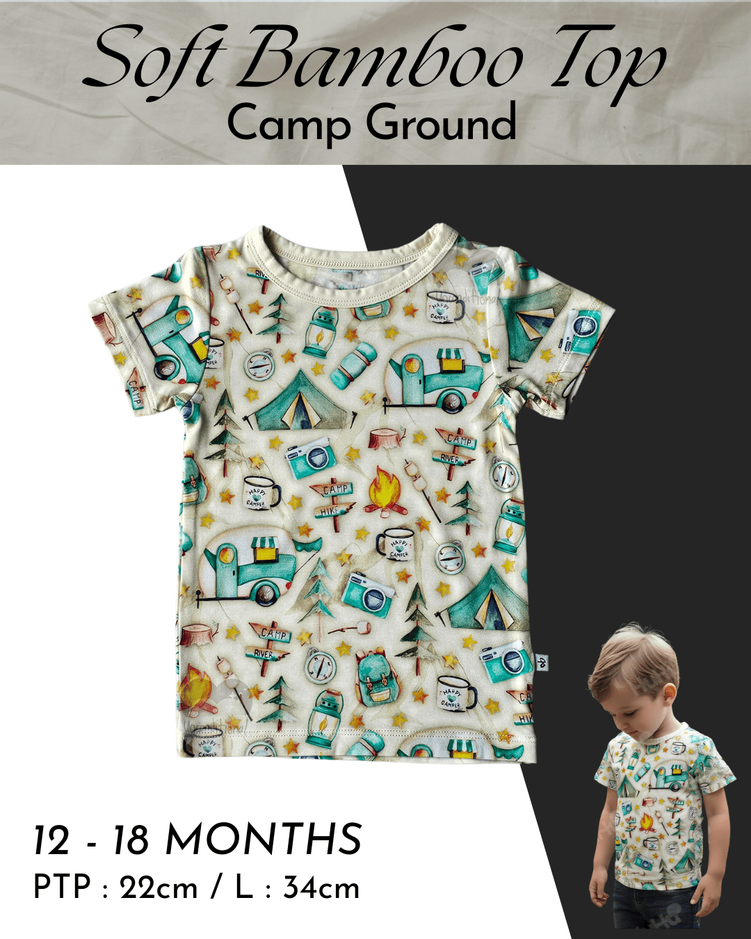 Soft Bamboo Top - Camp Ground BTS01