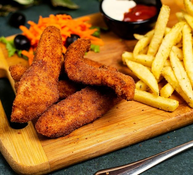 Frittes + poulet