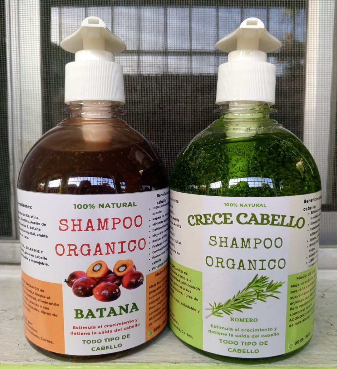 Acondicionador y Shampoo Organico, Sin Sal. sin quimicos