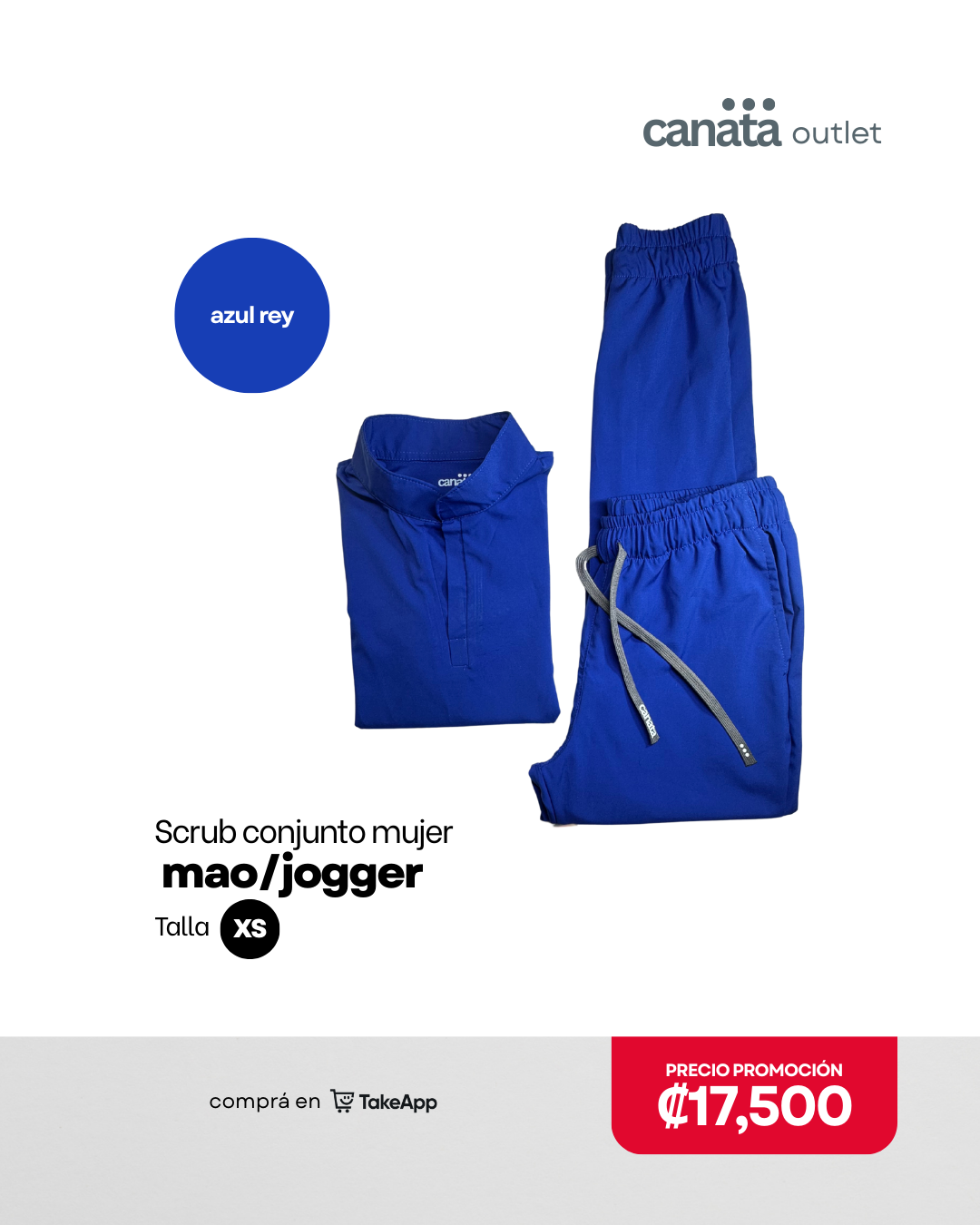 Scrub mujer Mao/Jogger - Azul rey- Talla XS