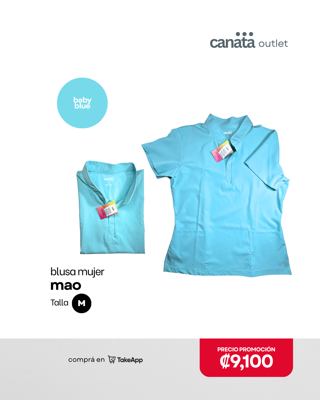 Blusa mujer Mao - Baby blue - Talla M