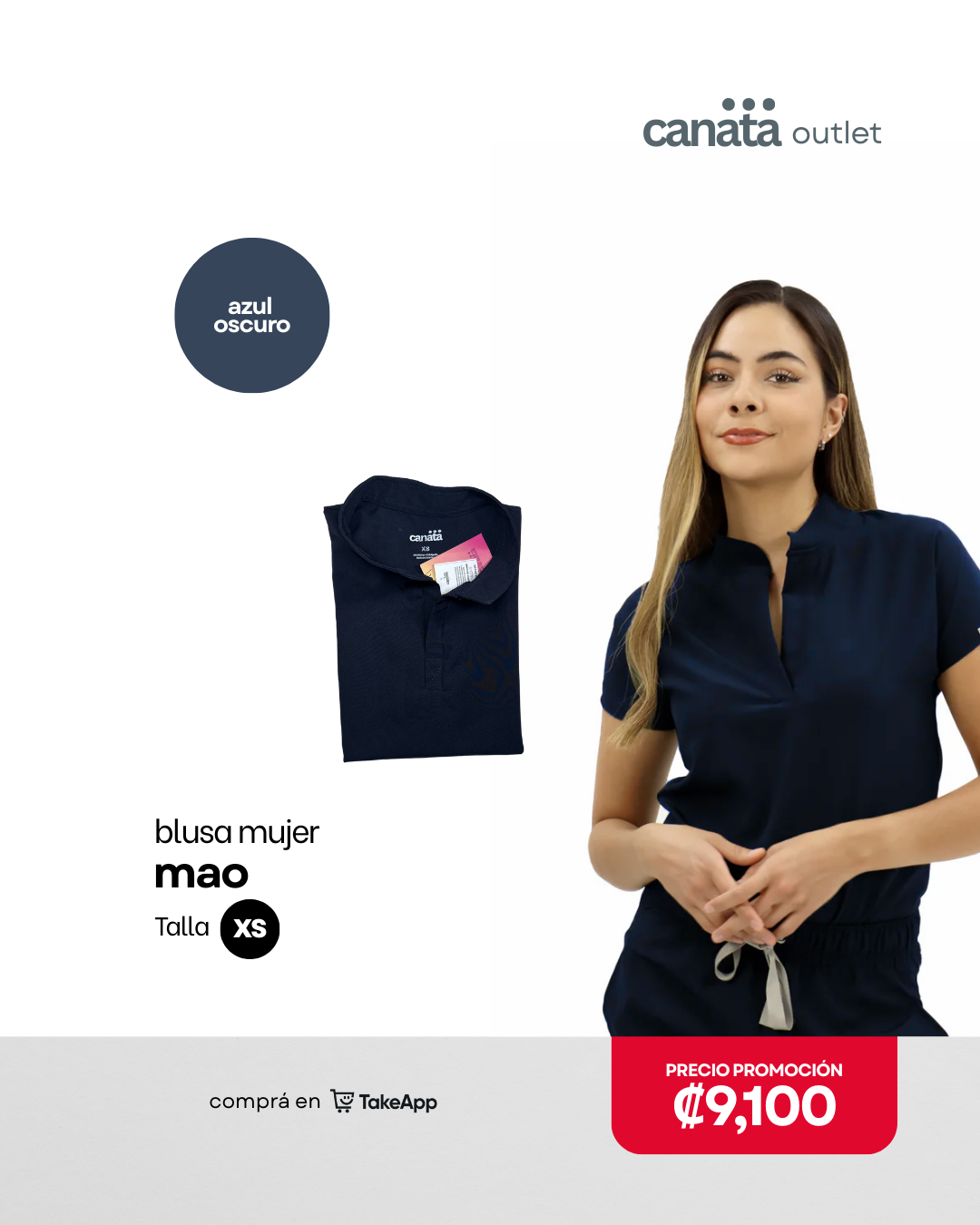 Blusa mujer Mao - Azul oscuro - Talla XS