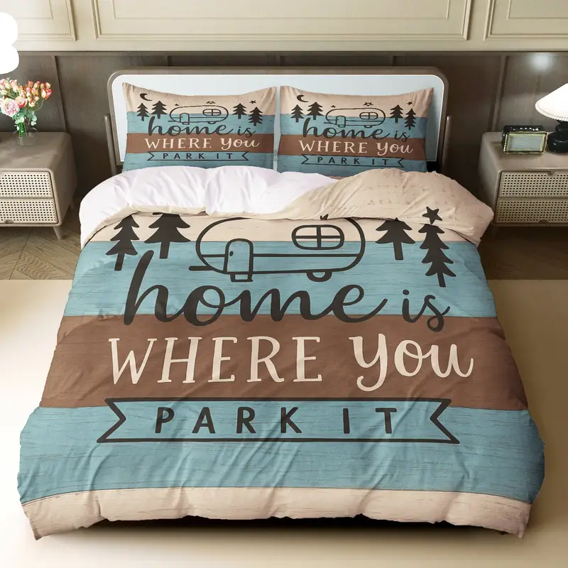 Vintage Camping Travel Duvet Set