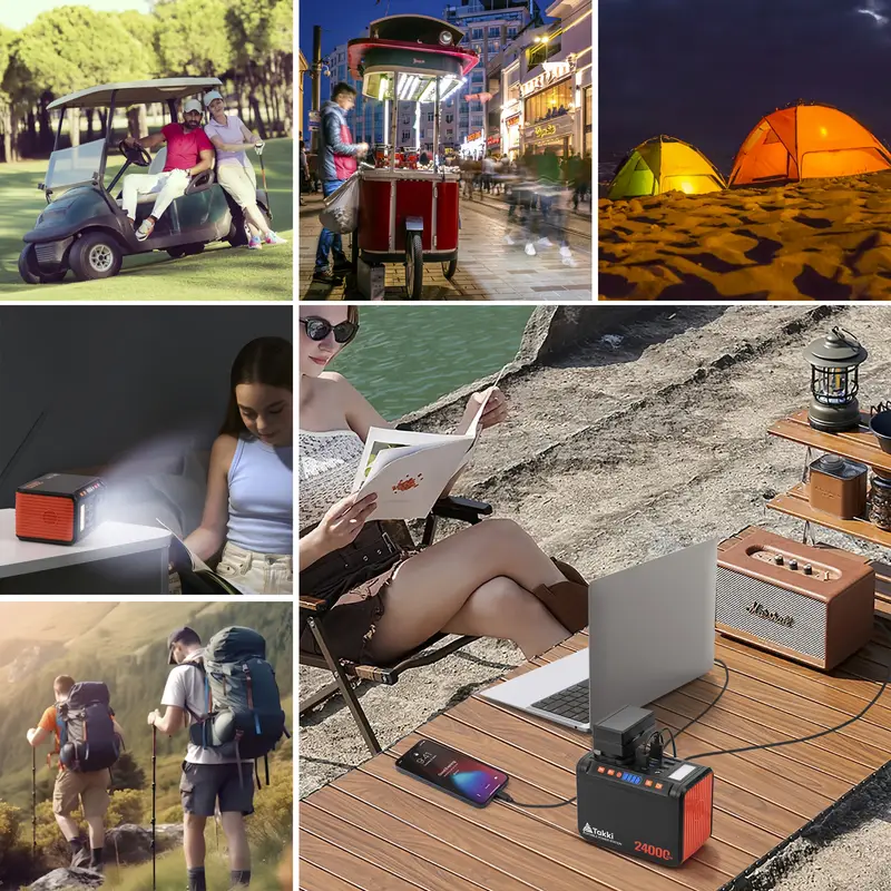 Portable Power Station with QC 3.0 Fast Charging, 80W AC/DC Outlets (120W Peak)