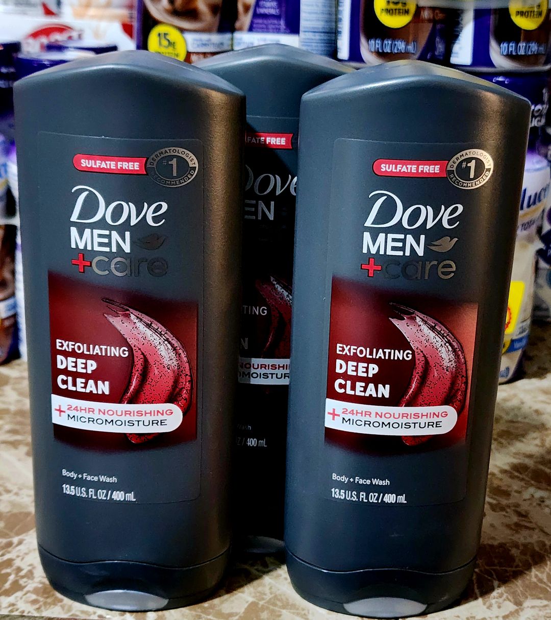 Men+Care Body Face Wash Exfoliating Deep Clean with 24-Hour Nourishing Micromoisture Technology