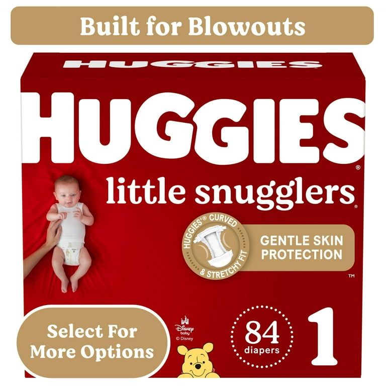 Huggies Little Snugglers Baby Diapers, Size 1 (8-14 lbs), 84 Ct