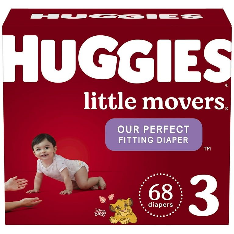 Huggies Little Movers Baby Diapers, Size 3, 68 Ct