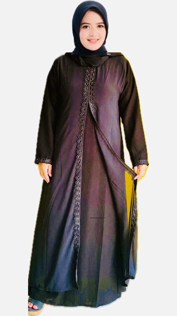 abaya jetblack dua layer 09