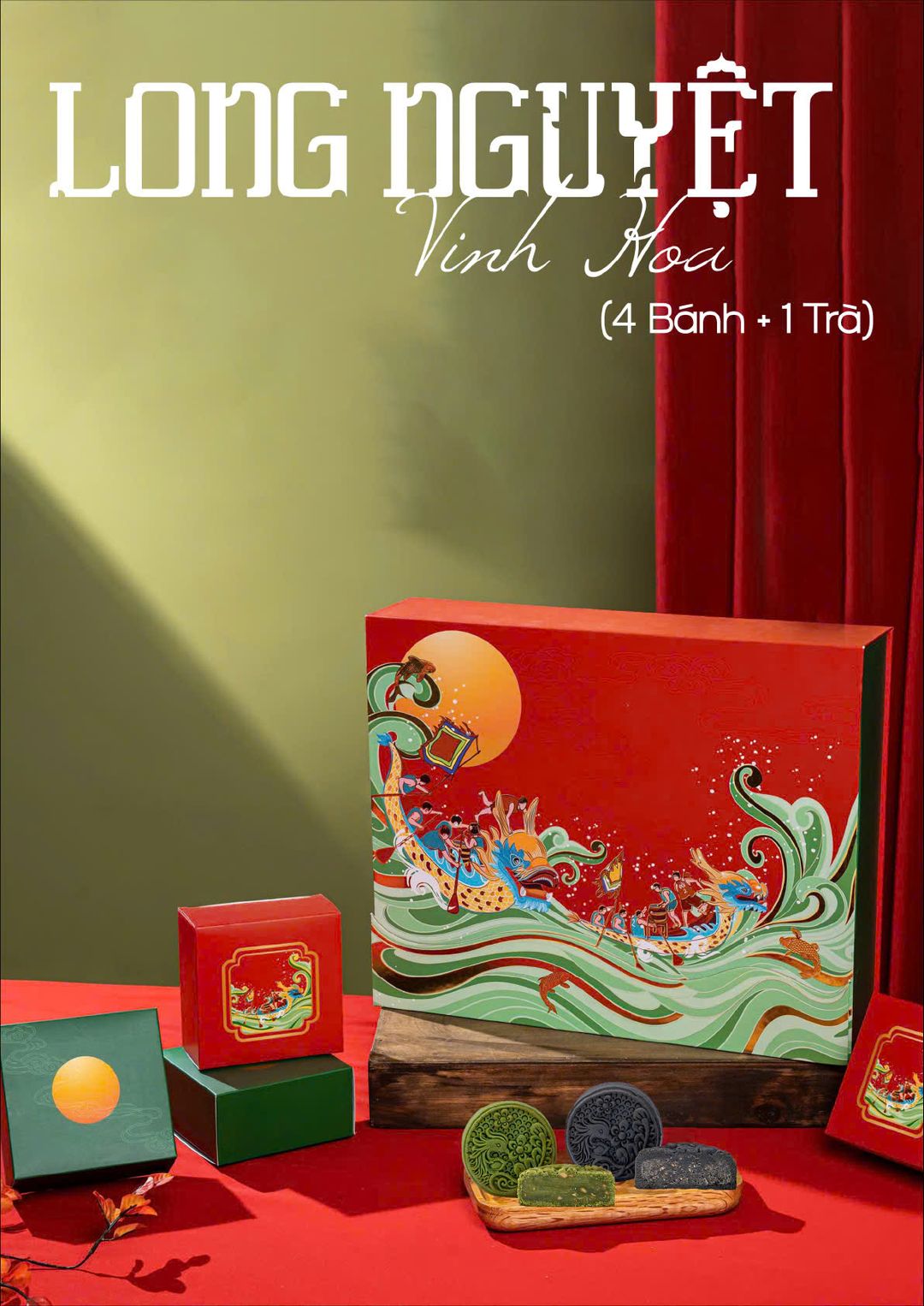Set Hộp 4 Bánh Long Nguyệt Vinh Hoa